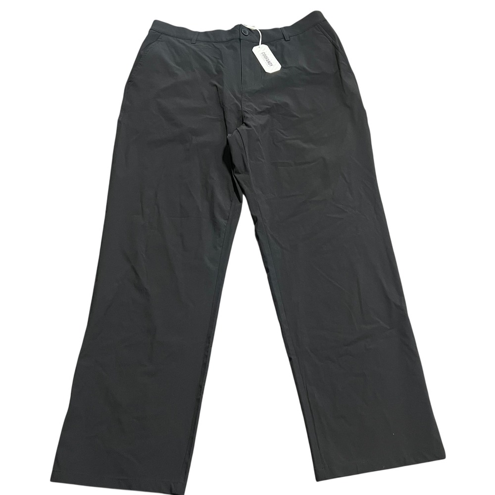 COOFANDY Mens Black Dress Pants Lightweight Straight‎ Leg Elastic Size L Nee